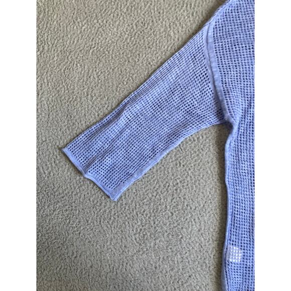 In Cashmere Sweater Small Open Knit Linen Sheer Oversize 3/4 Sleeve Pullove Boho - Picture 7 of 16